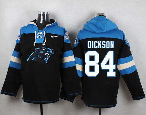 Nike Panthers #84 Ed Dickson Black Player Pullover NFL Hoodie - Click Image to Close